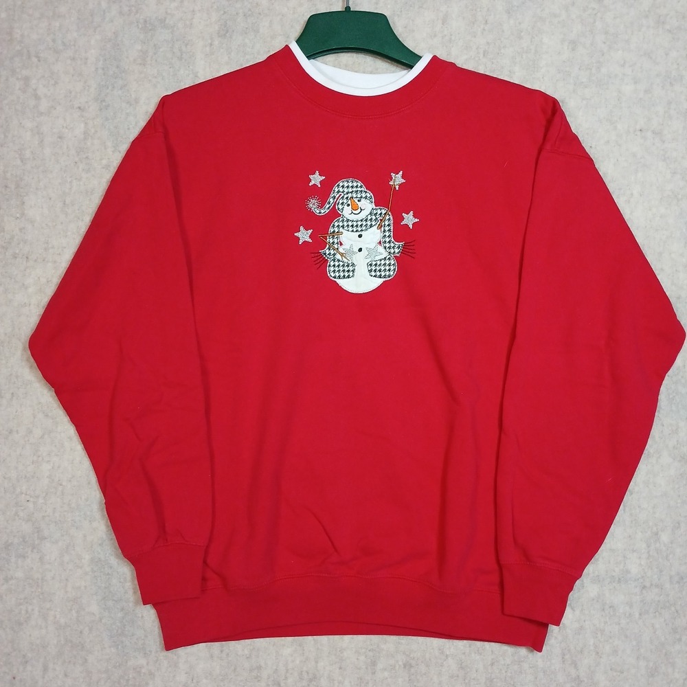 Vintage 80s M&C SPORTSWEAR Size XL Friends Granny Core Snowman Holiday Christmas